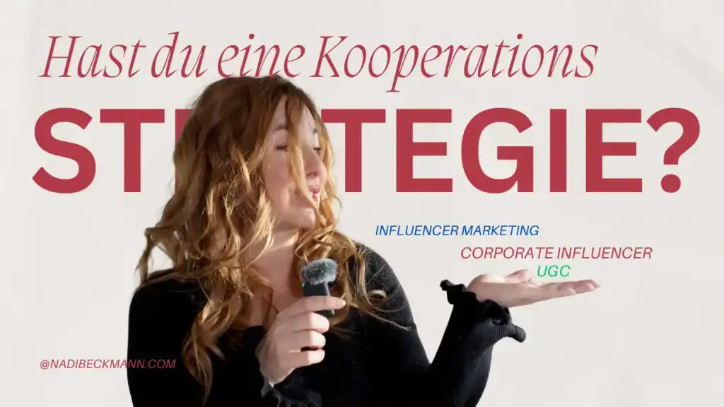 Nadi Beckmann erklärt auf YouTube den Unterschied zwischen Corporate Influencer vs. Influencer Marketing und UGC Creator.