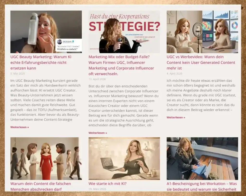 Content Marketing & Social Media Blog Nadi Beckmann Köln - UGC Beauty Marketing und KI Workflows