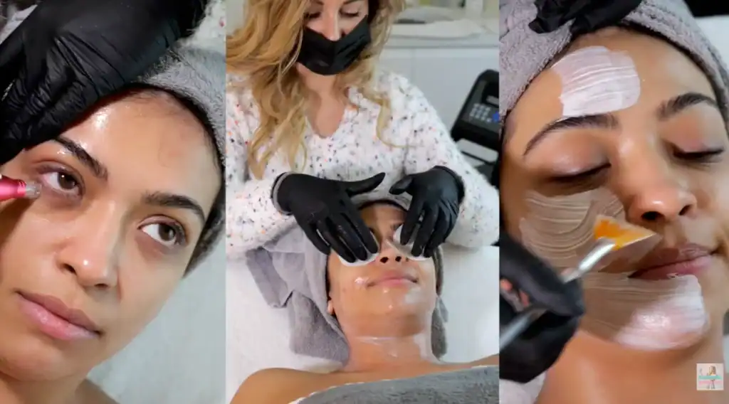 Nadi Beckmann bei der Kosmetikbehandlung als Corporate Influencerin im B2B Bereich Köln